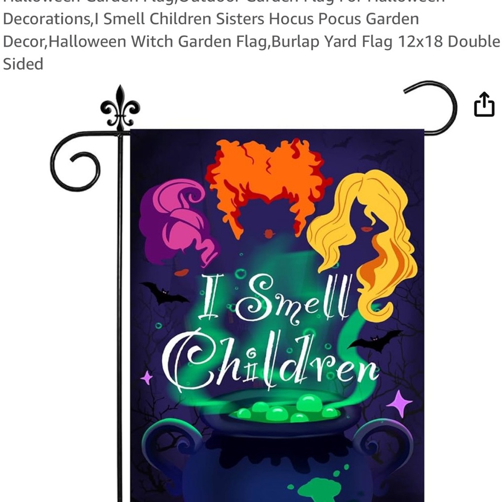 New Hocus Pocus garden flag.  Pic by Amazon.